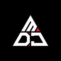 Mdj-Dreieck-Buchstaben-Logo-Design mit Dreiecksform. Mdj-Dreieck-Logo-Design-Monogramm. Mdj-Dreieck-Vektor-Logo-Vorlage mit roter Farbe. mdj dreieckiges Logo einfaches, elegantes und luxuriöses Logo. vektor