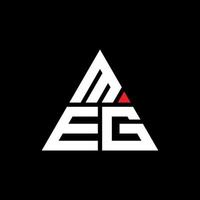 Meg-Dreieck-Buchstaben-Logo-Design mit Dreiecksform. Meg-Dreieck-Logo-Design-Monogramm. Meg-Dreieck-Vektor-Logo-Vorlage mit roter Farbe. meg dreieckiges logo einfaches, elegantes und luxuriöses logo. vektor