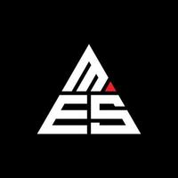 mes triangel bokstavslogotypdesign med triangelform. mes triangel logotyp design monogram. mes triangel vektor logotyp mall med röd färg. mes trekantiga logotyp enkel, elegant och lyxig logotyp.