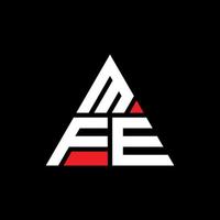 mfe triangel bokstavslogotypdesign med triangelform. mfe triangel logotyp design monogram. mfe triangel vektor logotyp mall med röd färg. mfe triangulär logotyp enkel, elegant och lyxig logotyp.