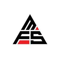 mfs triangel bokstavslogotypdesign med triangelform. mfs triangel logotyp design monogram. mfs triangel vektor logotyp mall med röd färg. mfs triangulära logotyp enkel, elegant och lyxig logotyp.