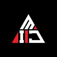 mij Dreiecksbuchstaben-Logo-Design mit Dreiecksform. Mij-Dreieck-Logo-Design-Monogramm. Mij-Dreieck-Vektor-Logo-Vorlage mit roter Farbe. mij dreieckiges Logo einfaches, elegantes und luxuriöses Logo. vektor
