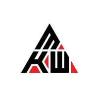 mkw triangel bokstavslogotypdesign med triangelform. mkw triangel logotyp design monogram. mkw triangel vektor logotyp mall med röd färg. mkw triangulär logotyp enkel, elegant och lyxig logotyp.