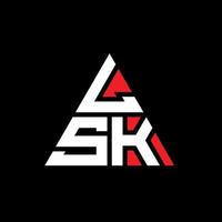 lsk-Dreieck-Buchstaben-Logo-Design mit Dreiecksform. LSK-Dreieck-Logo-Design-Monogramm. lsk-Dreieck-Vektor-Logo-Vorlage mit roter Farbe. lsk dreieckiges logo einfaches, elegantes und luxuriöses logo. vektor