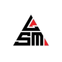 Lsm-Dreieck-Buchstaben-Logo-Design mit Dreiecksform. Lsm-Dreieck-Logo-Design-Monogramm. Lsm-Dreieck-Vektor-Logo-Vorlage mit roter Farbe. lsm dreieckiges Logo einfaches, elegantes und luxuriöses Logo. vektor