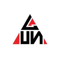 Lun-Dreieck-Buchstaben-Logo-Design mit Dreiecksform. Lun-Dreieck-Logo-Design-Monogramm. Lun-Dreieck-Vektor-Logo-Vorlage mit roter Farbe. lun dreieckiges logo einfaches, elegantes und luxuriöses logo. vektor