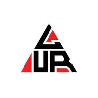 lur-Dreieck-Buchstaben-Logo-Design mit Dreiecksform. lur-Dreieck-Logo-Design-Monogramm. Lur-Dreieck-Vektor-Logo-Vorlage mit roter Farbe. lur dreieckiges logo einfaches, elegantes und luxuriöses logo. vektor
