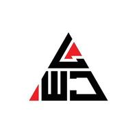 lwj triangel bokstavslogotypdesign med triangelform. lwj triangel logotyp design monogram. lwj triangel vektor logotyp mall med röd färg. lwj triangulär logotyp enkel, elegant och lyxig logotyp.