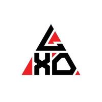 Lxo-Dreieck-Buchstaben-Logo-Design mit Dreiecksform. Lxo-Dreieck-Logo-Design-Monogramm. Lxo-Dreieck-Vektor-Logo-Vorlage mit roter Farbe. lxo dreieckiges Logo einfaches, elegantes und luxuriöses Logo. vektor