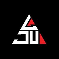 Lju-Dreieck-Buchstaben-Logo-Design mit Dreiecksform. Lju-Dreieck-Logo-Design-Monogramm. Lju-Dreieck-Vektor-Logo-Vorlage mit roter Farbe. lju dreieckiges Logo einfaches, elegantes und luxuriöses Logo. vektor
