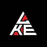 lke Dreiecksbuchstaben-Logo-Design mit Dreiecksform. LKE-Dreieck-Logo-Design-Monogramm. LKE-Dreieck-Vektor-Logo-Vorlage mit roter Farbe. lke dreieckiges Logo einfaches, elegantes und luxuriöses Logo. vektor