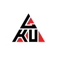 lku-Dreieck-Buchstaben-Logo-Design mit Dreiecksform. LKU-Dreieck-Logo-Design-Monogramm. lku-Dreieck-Vektor-Logo-Vorlage mit roter Farbe. lku dreieckiges Logo einfaches, elegantes und luxuriöses Logo. vektor