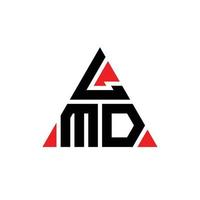 LMD-Dreieck-Buchstaben-Logo-Design mit Dreiecksform. LMD-Dreieck-Logo-Design-Monogramm. LMD-Dreieck-Vektor-Logo-Vorlage mit roter Farbe. lmd dreieckiges logo einfaches, elegantes und luxuriöses logo. vektor