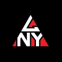lny Dreiecksbuchstaben-Logo-Design mit Dreiecksform. Lny-Dreieck-Logo-Design-Monogramm. Lny-Dreieck-Vektor-Logo-Vorlage mit roter Farbe. lny dreieckiges Logo einfaches, elegantes und luxuriöses Logo. vektor