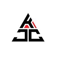 kjc triangel bokstavslogotypdesign med triangelform. kjc triangel logotyp design monogram. kjc triangel vektor logotyp mall med röd färg. kjc triangulär logotyp enkel, elegant och lyxig logotyp.