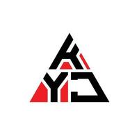 Kyj-Dreieck-Buchstaben-Logo-Design mit Dreiecksform. Kyj-Dreieck-Logo-Design-Monogramm. Kyj-Dreieck-Vektor-Logo-Vorlage mit roter Farbe. kyj dreieckiges Logo einfaches, elegantes und luxuriöses Logo. vektor