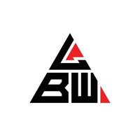 lbw triangel bokstavslogotypdesign med triangelform. lbw triangel logotyp design monogram. lbw triangel vektor logotyp mall med röd färg. lbw triangulär logotyp enkel, elegant och lyxig logotyp.
