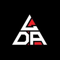 LDA-Dreieck-Buchstaben-Logo-Design mit Dreiecksform. LDA-Dreieck-Logo-Design-Monogramm. LDA-Dreieck-Vektor-Logo-Vorlage mit roter Farbe. lda dreieckiges logo einfaches, elegantes und luxuriöses logo. vektor