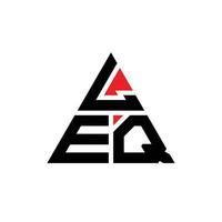 leq triangel bokstavslogotypdesign med triangelform. leq triangel logotyp design monogram. leq triangel vektor logotyp mall med röd färg. leq triangulär logotyp enkel, elegant och lyxig logotyp.
