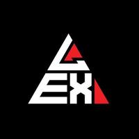 Lex-Dreieck-Buchstaben-Logo-Design mit Dreiecksform. Lex-Dreieck-Logo-Design-Monogramm. Lex-Dreieck-Vektor-Logo-Vorlage mit roter Farbe. lex dreieckiges logo einfaches, elegantes und luxuriöses logo. vektor
