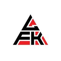 lfk-Dreieck-Buchstaben-Logo-Design mit Dreiecksform. lfk-Dreieck-Logo-Design-Monogramm. lfk-Dreieck-Vektor-Logo-Vorlage mit roter Farbe. lfk dreieckiges Logo einfaches, elegantes und luxuriöses Logo. vektor
