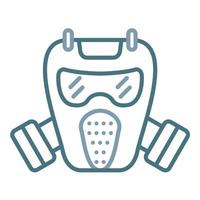 Gasmaskenlinie zweifarbiges Symbol vektor