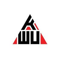 kwu triangel bokstavslogotypdesign med triangelform. kwu triangel logotyp design monogram. kwu triangel vektor logotyp mall med röd färg. kwu triangulär logotyp enkel, elegant och lyxig logotyp.