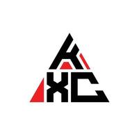 kxc Dreiecksbuchstaben-Logo-Design mit Dreiecksform. kxc-Dreieck-Logo-Design-Monogramm. kxc-Dreieck-Vektor-Logo-Vorlage mit roter Farbe. kxc dreieckiges Logo einfaches, elegantes und luxuriöses Logo. vektor