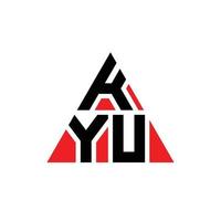 Kyu-Dreieck-Buchstaben-Logo-Design mit Dreiecksform. Kyu-Dreieck-Logo-Design-Monogramm. Kyu-Dreieck-Vektor-Logo-Vorlage mit roter Farbe. Kyu dreieckiges Logo einfaches, elegantes und luxuriöses Logo. vektor