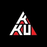 kku-Dreieck-Buchstaben-Logo-Design mit Dreiecksform. kku-Dreieck-Logo-Design-Monogramm. kku-Dreieck-Vektor-Logo-Vorlage mit roter Farbe. kku dreieckiges Logo einfaches, elegantes und luxuriöses Logo. vektor