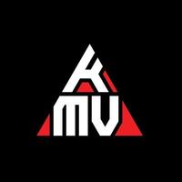 KMV-Dreieck-Buchstaben-Logo-Design mit Dreiecksform. KMV-Dreieck-Logo-Design-Monogramm. KMV-Dreieck-Vektor-Logo-Vorlage mit roter Farbe. kmv dreieckiges Logo einfaches, elegantes und luxuriöses Logo. vektor