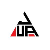 Jua-Dreieck-Buchstaben-Logo-Design mit Dreiecksform. Jua-Dreieck-Logo-Design-Monogramm. Jua-Dreieck-Vektor-Logo-Vorlage mit roter Farbe. jua dreieckiges Logo einfaches, elegantes und luxuriöses Logo. vektor