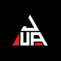 Jua-Dreieck-Buchstaben-Logo-Design mit Dreiecksform. Jua-Dreieck-Logo-Design-Monogramm. Jua-Dreieck-Vektor-Logo-Vorlage mit roter Farbe. jua dreieckiges Logo einfaches, elegantes und luxuriöses Logo. vektor