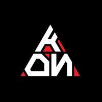 kon Dreiecksbuchstabe-Logo-Design mit Dreiecksform. kon-Dreieck-Logo-Design-Monogramm. kon-Dreieck-Vektor-Logo-Vorlage mit roter Farbe. kon dreieckiges Logo einfaches, elegantes und luxuriöses Logo. vektor
