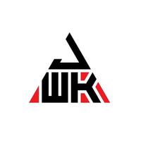 jwk triangel bokstavslogotypdesign med triangelform. jwk triangel logotyp design monogram. jwk triangel vektor logotyp mall med röd färg. jwk triangulär logotyp enkel, elegant och lyxig logotyp.