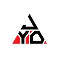 Jyo-Dreieck-Buchstaben-Logo-Design mit Dreiecksform. Jyo-Dreieck-Logo-Design-Monogramm. Jyo-Dreieck-Vektor-Logo-Vorlage mit roter Farbe. jyo dreieckiges Logo einfaches, elegantes und luxuriöses Logo. vektor