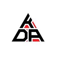 KDA-Dreieck-Buchstaben-Logo-Design mit Dreiecksform. kda-Dreieck-Logo-Design-Monogramm. kda-Dreieck-Vektor-Logo-Vorlage mit roter Farbe. kda dreieckiges Logo einfaches, elegantes und luxuriöses Logo. vektor