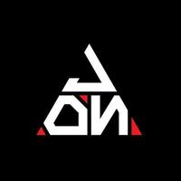 Jon-Dreieck-Buchstaben-Logo-Design mit Dreiecksform. Jon-Dreieck-Logo-Design-Monogramm. Jon-Dreieck-Vektor-Logo-Vorlage mit roter Farbe. jon dreieckiges logo einfaches, elegantes und luxuriöses logo. vektor