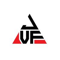 jvf triangel bokstavslogotypdesign med triangelform. jvf triangel logotyp design monogram. jvf triangel vektor logotyp mall med röd färg. jvf triangulär logotyp enkel, elegant och lyxig logotyp.