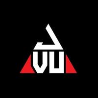 jvu triangel bokstavslogotypdesign med triangelform. jvu triangel logotyp design monogram. jvu triangel vektor logotyp mall med röd färg. jvu triangulär logotyp enkel, elegant och lyxig logotyp.