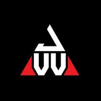 jvv triangel bokstavslogotypdesign med triangelform. jvv triangel logotyp design monogram. jvv triangel vektor logotyp mall med röd färg. jvv triangulär logotyp enkel, elegant och lyxig logotyp.