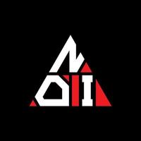 noi triangel bokstavslogotypdesign med triangelform. noi triangel logotyp design monogram. noi triangel vektor logotyp mall med röd färg. noi triangulär logotyp enkel, elegant och lyxig logotyp.
