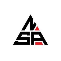 nsa triangel bokstavslogotypdesign med triangelform. nsa triangel logotyp design monogram. nsa triangel vektor logotyp mall med röd färg. nsa triangulär logotyp enkel, elegant och lyxig logotyp.