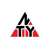 nty triangel bokstavslogotyp design med triangelform. nty triangel logotyp design monogram. nty triangel vektor logotyp mall med röd färg. nty triangulär logotyp enkel, elegant och lyxig logotyp.