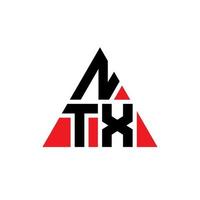 ntx-Dreieck-Buchstaben-Logo-Design mit Dreiecksform. NTX-Dreieck-Logo-Design-Monogramm. NTX-Dreieck-Vektor-Logo-Vorlage mit roter Farbe. ntx dreieckiges Logo einfaches, elegantes und luxuriöses Logo. vektor