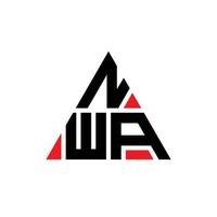nwa-Dreieck-Buchstaben-Logo-Design mit Dreiecksform. NWA-Dreieck-Logo-Design-Monogramm. NWA-Dreieck-Vektor-Logo-Vorlage mit roter Farbe. nwa dreieckiges Logo einfaches, elegantes und luxuriöses Logo. vektor