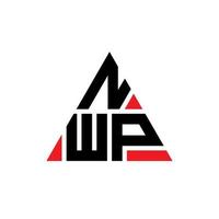 nwp-Dreieck-Buchstaben-Logo-Design mit Dreiecksform. NWP-Dreieck-Logo-Design-Monogramm. NWP-Dreieck-Vektor-Logo-Vorlage mit roter Farbe. nwp dreieckiges Logo einfaches, elegantes und luxuriöses Logo. vektor