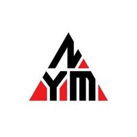 Nym-Dreieck-Buchstaben-Logo-Design mit Dreiecksform. Nym-Dreieck-Logo-Design-Monogramm. Nym-Dreieck-Vektor-Logo-Vorlage mit roter Farbe. nym dreieckiges Logo einfaches, elegantes und luxuriöses Logo. vektor
