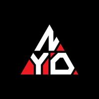 Nyo-Dreieck-Buchstaben-Logo-Design mit Dreiecksform. Nyo-Dreieck-Logo-Design-Monogramm. Nyo-Dreieck-Vektor-Logo-Vorlage mit roter Farbe. nyo dreieckiges logo einfaches, elegantes und luxuriöses logo. vektor