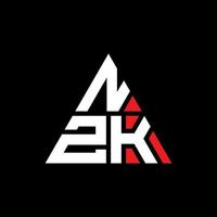 nzk-Dreieck-Buchstaben-Logo-Design mit Dreiecksform. nzk-Dreieck-Logo-Design-Monogramm. nzk-Dreieck-Vektor-Logo-Vorlage mit roter Farbe. nzk dreieckiges logo einfaches, elegantes und luxuriöses logo. vektor